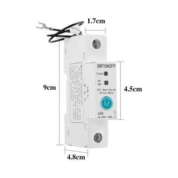 1P 63A eWelink Single Phase Din Rail WIFI Smart Switch Energy Meter Leakage Protection Remote Read K