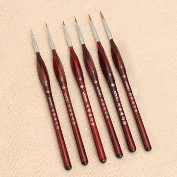 Extra Fine Detail Paint Brushes Set 6 Sizes Professional Sable Hair Miniature Art Nail Brushes