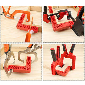 Drillpro 12Pcs 90 Degree Right Angle Auxiliary Locator 3/4/6 Inch Woodworking Tools Plastic Clamp Sq