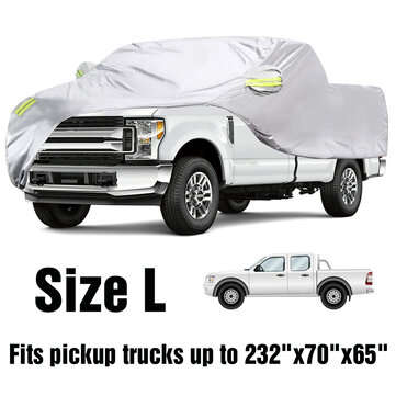 Pickup Full Car Cover Waterproof UV Sun Rain Snow Heat Dust Resistant Protection (SIZE: L)