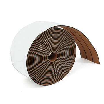 12.5M Long Brown EVA Foam Boat Flooring Faux Teak Decking Sheet Pad Rug