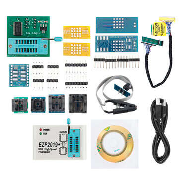 EZP2019 High-speed USB SPI Programmer Support24 25 93 EEPROM 25 Flash BIOS Chip + 12 Adapters