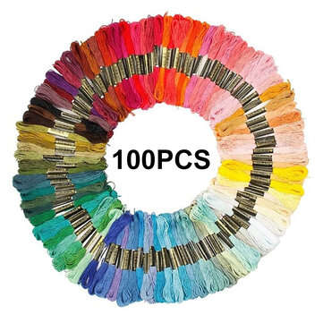 24/36/50/100/200PCS Cross Stitch Embroidery Thread 8m DIY Cotton Thread (QUANTITY: 100PCS)