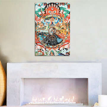 Silk Cloth Painting Tibet Embroidery Silk Cloth Samsara Amitabha Thangka Tibetan Buddhist Decorative