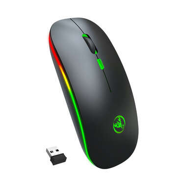 HXSJ T18 Wireless Rechargeable Mouse bluetooth 5.1+2.4G Dual Mode 1600DPI Mute Button RGB Backlight