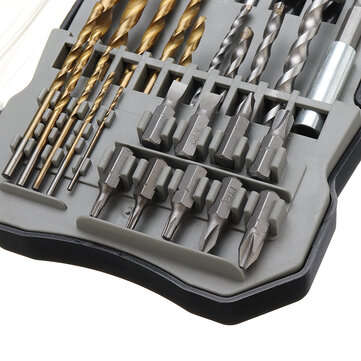 31Pcs Titanium Coated Hole Saw Cutting Set 1/4 Inch Hex Shank Magnetic Connecting Rod Screwdriver Bi