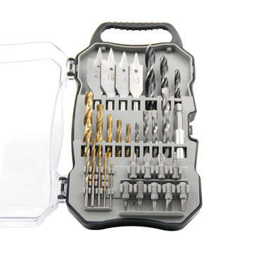 31Pcs Titanium Coated Hole Saw Cutting Set 1/4 Inch Hex Shank Magnetic Connecting Rod Screwdriver Bi