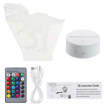 3D Dinosaur Night Light 16 Million Light Colors Toys Remote Control+Smart Touch Dimmable Christmas T