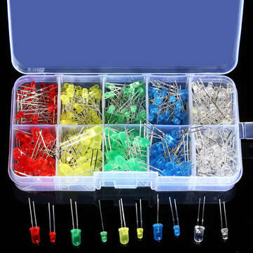 Geekcreit 375pcs 3MM 5MM LED Light Emitting Diode Beads Resistance Lights Kits Bulb Lamp