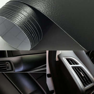 30cm150cm Black Leather Texture Car Stickers Vinyl Wrap Car Inner Decal Film