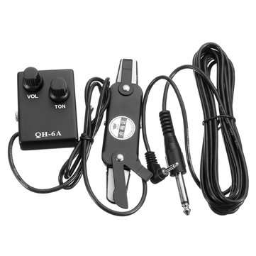 QH-6A Sound Hole Magnetic Preamp EQ Equalizer Tuner Pickup for Acoustic Guitar