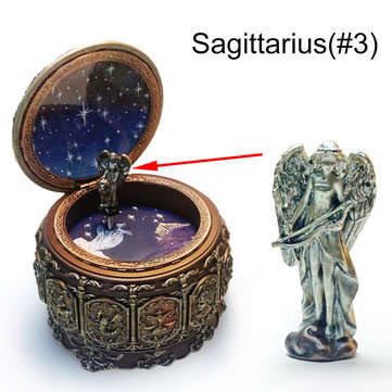 Vintage Zodiac Luminous Music Box with LED Lights Birthday Valentine`s Day Gift Conste... (SIZE: #3)