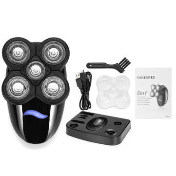 Rotary 5D USB Rechargeable Cordless Mens Electric Shaver Razor Bald Head Hair Trimmer