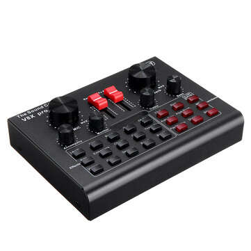 V8X PRO External Audio Mixer USB Interface Sound Card with 15 Sound Modes Multiple Sound Effects