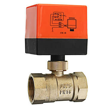 TMOK TK260 1/2" 3/4" 1" 1-1/4" Motorized Electric Brass Ball Valves 3 Wire AC 220V ... (SIZE: 1INCH)