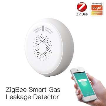 MoesHouse Smart ZB Gas Leakage Detector Sensor Tuya Smart Home Security Alarm Syst... (PLUG: EUPLUG)