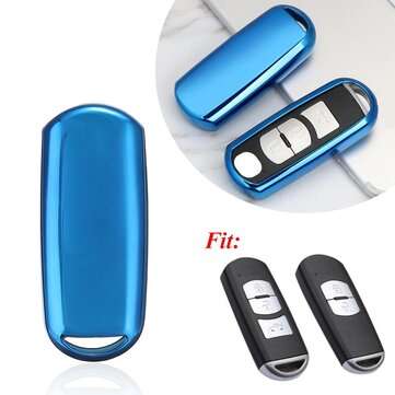 Tpu Remote Smart Key Cover Fob Case Shell For Mazda 2 3 4 6 Cx-3 Cx-5 Cx-7 Mx5 (color: Blue)