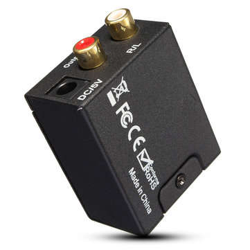 Digital Optical Coax Coaxial Toslink to Analog Audio Converter Adapter RCA L/R