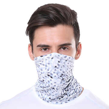 PODOM UV Protection Ice Silk Cooling Scarf  Windproof UV Protection Neckerchi... (COLOR.: GREYWHITE)