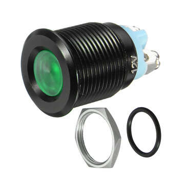 12/24/36V 16mm Metal Dash Panel Warning Pilot LED Indicator Light Boat Car Yacht (COLOR.: GREEN)