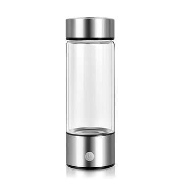 420ml Water Ionizer Bottle USB Rechargeable Negative Ion Water Cup Hydrogens-ric... (COLOR.: SILVER)