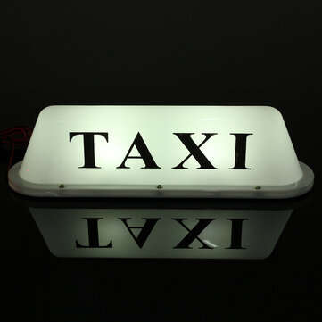 Waterproof 12V Taxi Car Roof Top Cab LED Sign Light Lamp Magnetic Base with Car L... (COLOR.: WHITE)