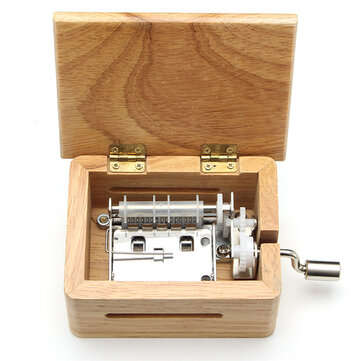 DIY Hand-Cranked Music Box 15 Tone Wooden Box With Hole Puncher And Paper Tapes Birthday Gift Presen