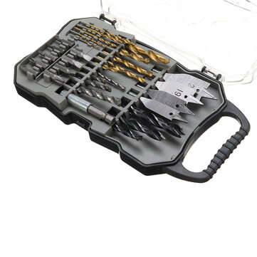 31Pcs Titanium Coated Hole Saw Cutting Set 1/4 Inch Hex Shank Magnetic Connecting Rod Screwdriver Bi