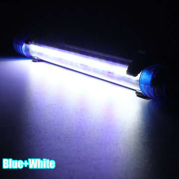 Aquarium Waterproof LED Light Bar Fish Tank Submersible Down Light Tropical ... (COLOR.: BLUE&WHITE)