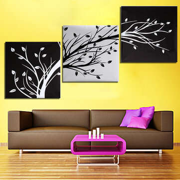 3Pcs Wall Decorative Paintings Abstract Wood Canvas Print Art Pictures Frameless Wall Hanging Decor
