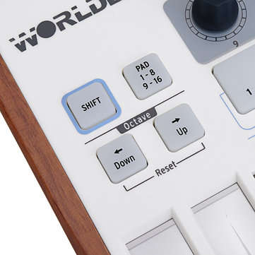 Worlde Professional 25-Key MIDI Keyboard Controller USB MIDI Drum Pad and Ultra-Portable Mini MIDI C