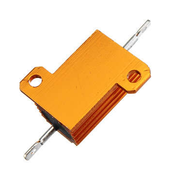 5pcs RX24 25W 1R 1RJ Metal Aluminum Case High Power Resistor Golden Metal Shell Case Heatsink Resist