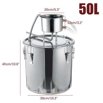 11/22/35/50L Distiller Moonshine Ethanol Alcohol Water Spirit Still Boiler Set (CAPACITY: 50L)