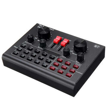 V8X PRO External Audio Mixer USB Interface Sound Card with 15 Sound Modes Multiple Sound Effects