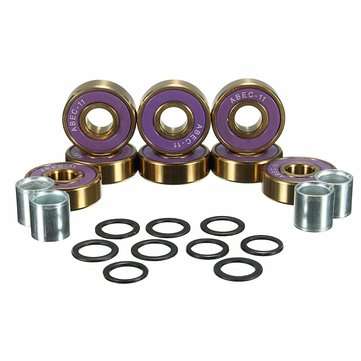 8pcs ABEC 9 Scooter Groove Ball Bearing Shaft Sleeve Skateboard Purple Bearings