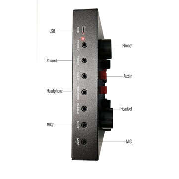 V8X PRO External Audio Mixer USB Interface Sound Card with 15 Sound Modes Multiple Sound Effects