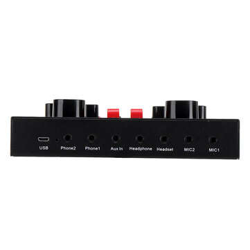 V8X PRO External Audio Mixer USB Interface Sound Card with 15 Sound Modes Multiple Sound Effects