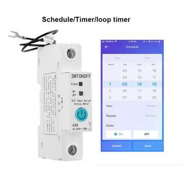 1P 63A eWelink Single Phase Din Rail WIFI Smart Switch Energy Meter Leakage Protection Remote Read K