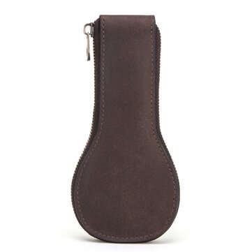 Men Genuine Leather Retro Travel Watch Bag Fashion Creative Watch Storage Bag (color: Coffee)