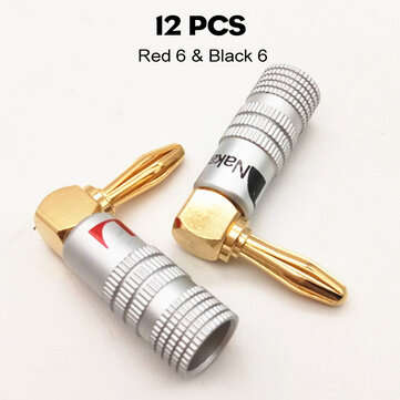 8/12PCS 4MM Banana Musical Speaker Cable Plugs Wear-resistant 90 Degree Righ... (NOZZLE SIZE: 12PCS)