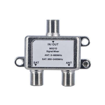 Jasen MX21D 2 In 1 Dual Use 2 Way TV Signal Satellite Coaxial Diplexer Combiner Splitter Switch