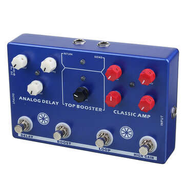 MOSKY AUDIO TONE MAKER 4 in 1 AMP Simulate/LOOP/Booster/delay Guitar Effect Pedals And True Bypass