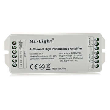 Mi Light DC12V-24V PA4 4-Channels RGB RGBW LED Amplifier Controller for LED Strips