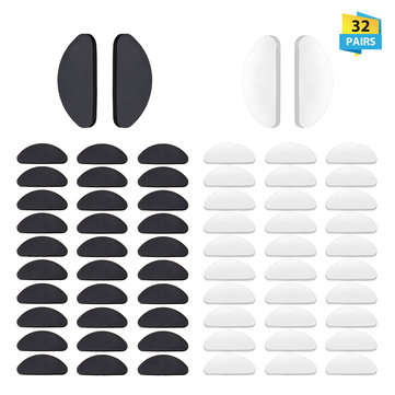 CHARMINER 32 Pairs Soft Eyeglasses Nose Pads, Thin Glasses Adhesive, Stick on Anti-Slip Soft Silicon