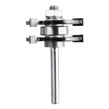 Drillpro 3Pcs 3 Teeth T-shape Tongue & Grooves Router Bit & 45 Degree Lock Miter Router Bit 1/4 Inch