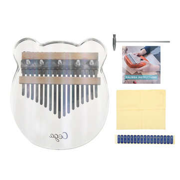 Cega Kalimba Acrylic Thumb Piano 17 Keys, Mini Portable Piano Kalimba Crystal, Birthday Gift For Beg