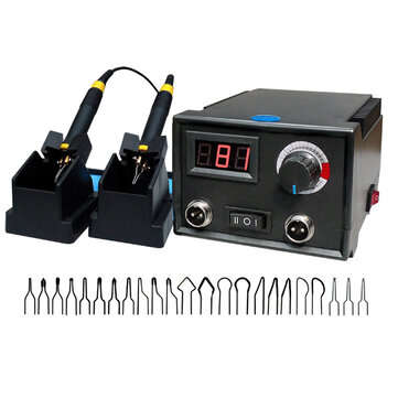 110V/220V Digital Multifunction Pyrography Machine Gourd Wood Craft +2Pen+23Tips (PLUG: 110VUSPLUG)