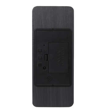 3in1 20W Qi Wireless Charge Clock Voice Control Digital LED Desk Wooden Alarm With Thermometer Xmas