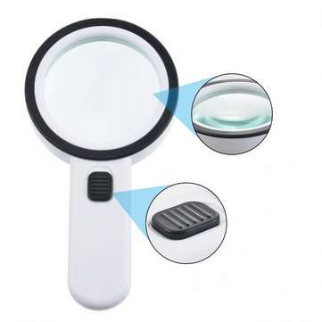 30X 12LED Lights High Magnification Magnifying Glass Double Lens Upgraded Magnifier Lamp Magnifying