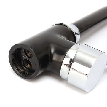 Black Plating Kitchen Sink Hot Cold Faucet Single Handle LED 3 Colors Changing Basin Mixer Tap